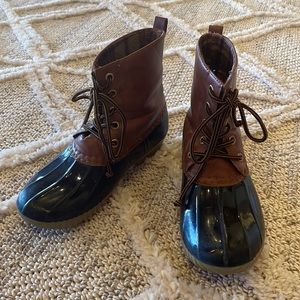 Krazy Kicks flannel lined navy duck boots